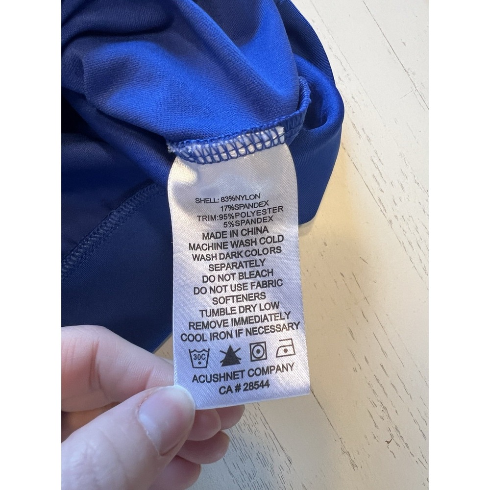 FootJoy Mens Quarter Zip Golf Pullover Royal Blue Performance Size M - Picture 3 of 5